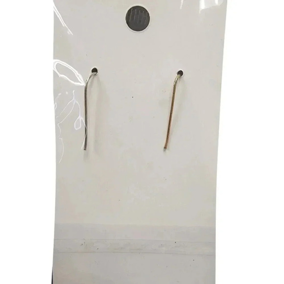 Vintage 60s-70s Hoops Pink Dangle Drop Hook Earrings Gold Tone - Picture 2 of 2